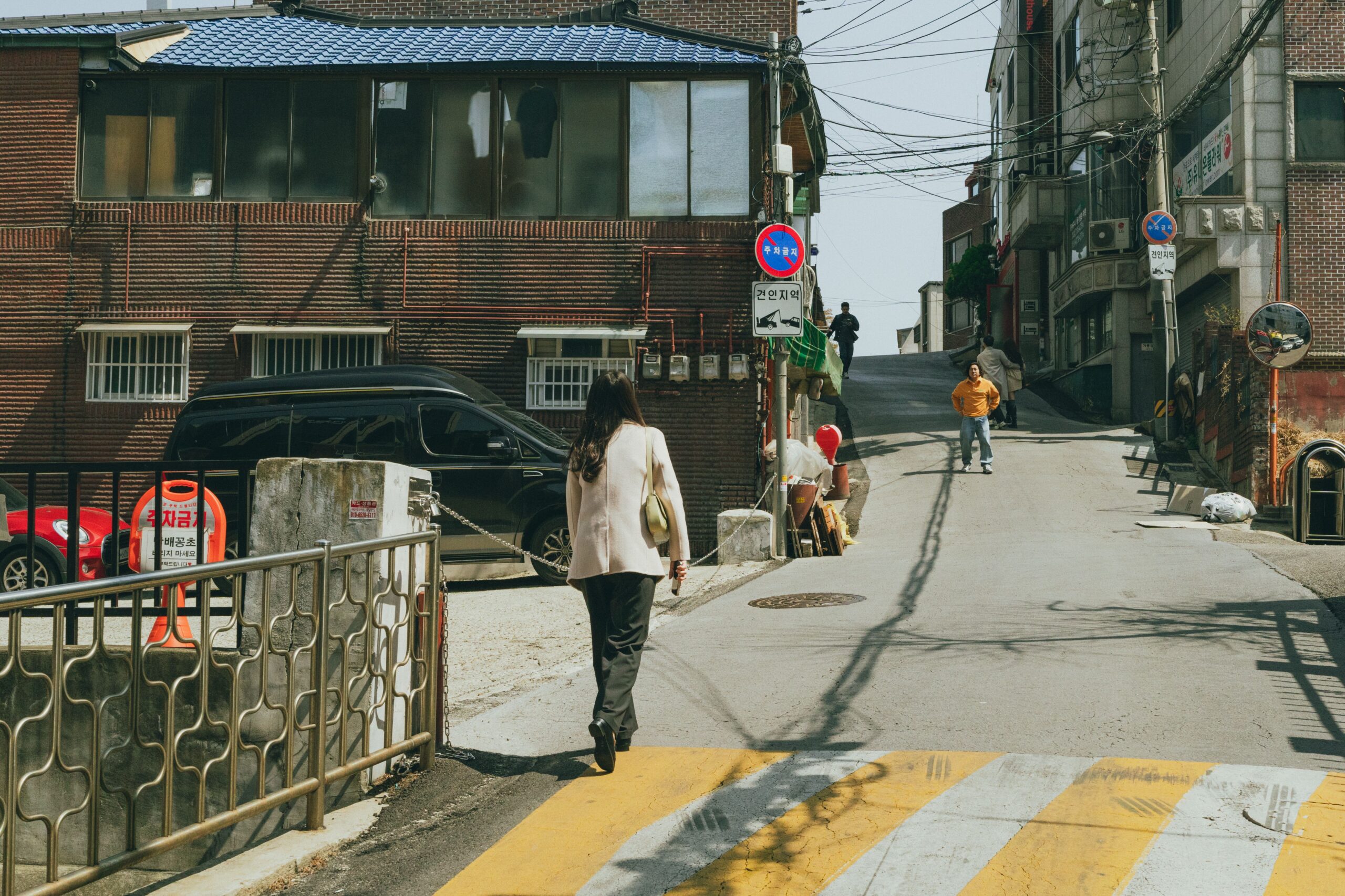 Kondisi jalanan di Seoul, Korea Selatan, saat musim panas.