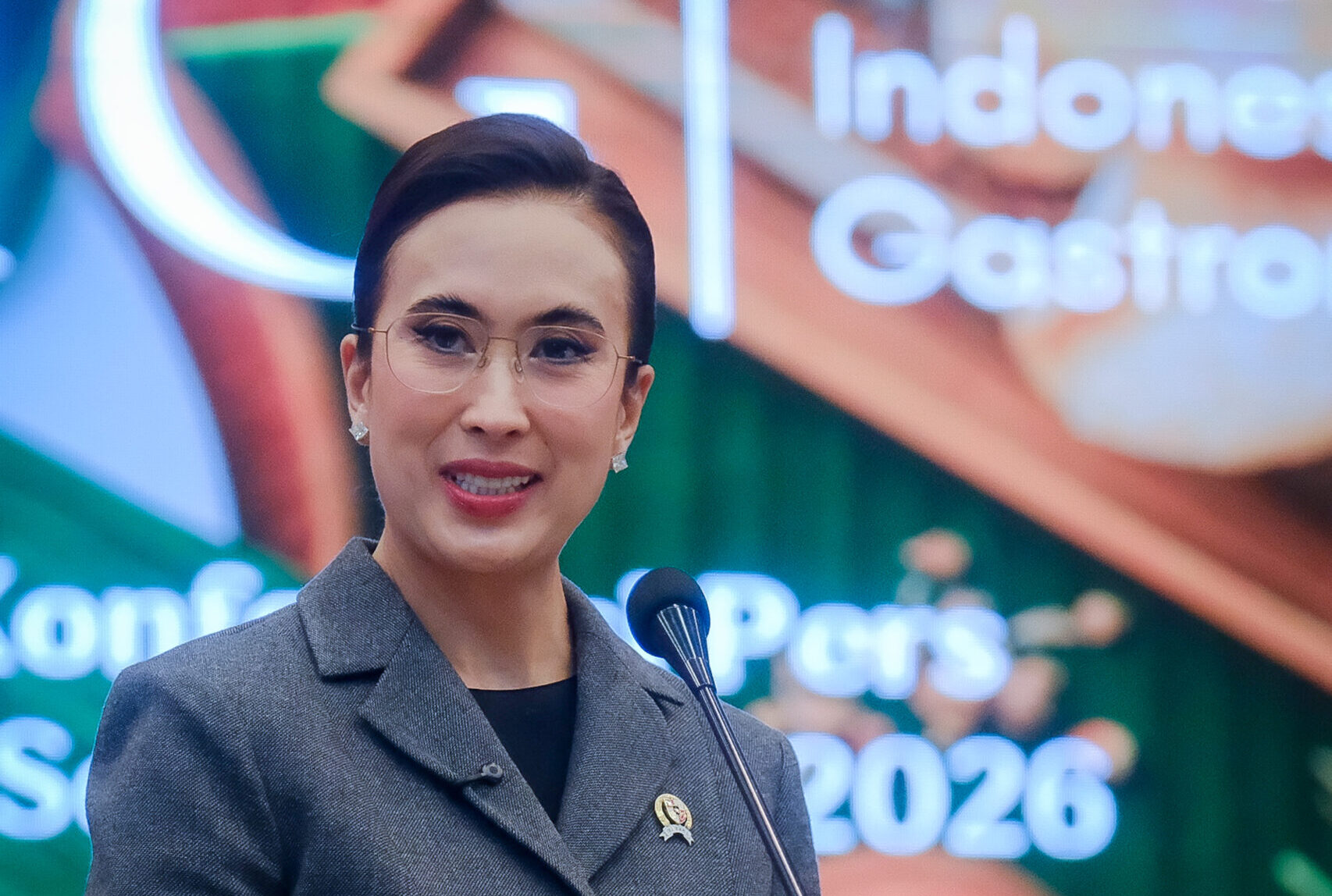Menteri Pariwisata Republik Indonesia, Widiyanti Putri Wardhana mendorong industri gastronomi sebagai penggerak pariwisata Indonesia.