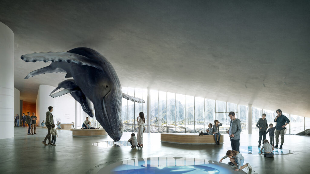The Whale. (The Whale. Dorte Mandrup A/S. Renderings by MIR. Desain oleh RAA and Tamschick Media + Space)