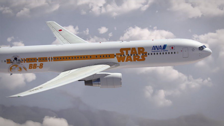 Livery bertemakan Star Wars ini merupakan kerja sama resmi antara ANA dengan Disney.