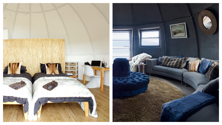 Kiri-kanan: Interior tenda White Desert; area lounge.